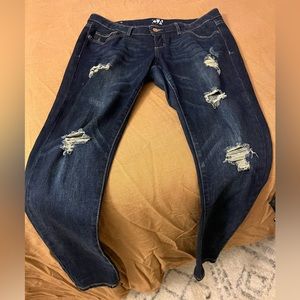 Low rise stretch garage jeggings